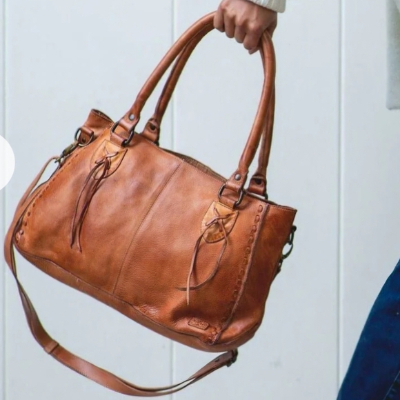 Bed Stu Tan Leather Rockababy Shoulder Bag with Distressed Finish - Picture 7 of 7